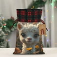 thumbnail image 5 of Gaeub Adorable Llama In Flowers Print Christmas Gift Bag with Drawstrings,Drawstring Gift Bag for Xmas,Christmas Linen Bag,Gift Wrapping Bags for Presents Party -Black, 5 of 8