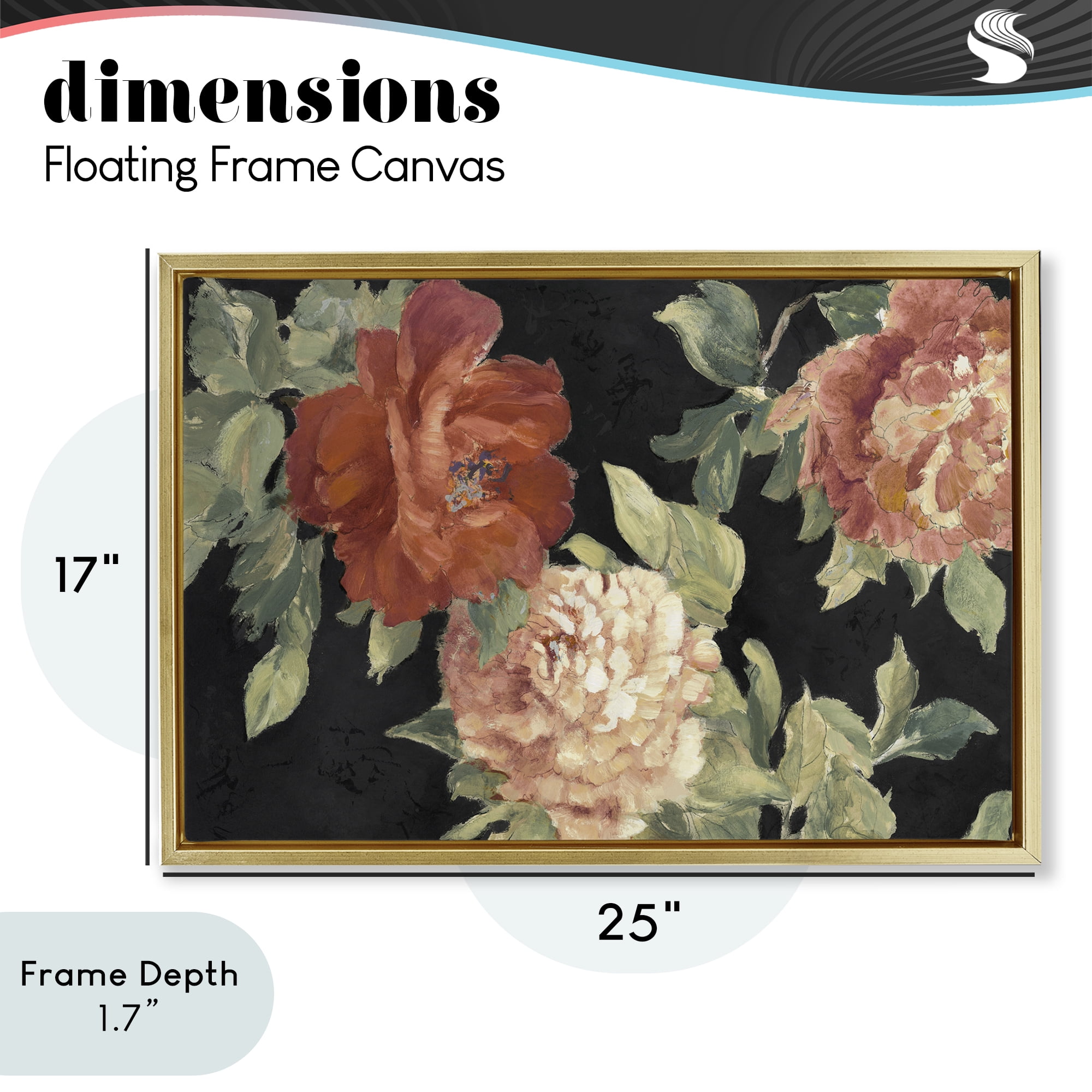 Stupell Industries Beauty of the Red Blossom Gold Framed Floater Canvas Wall Art, design by Lanie Loreth
