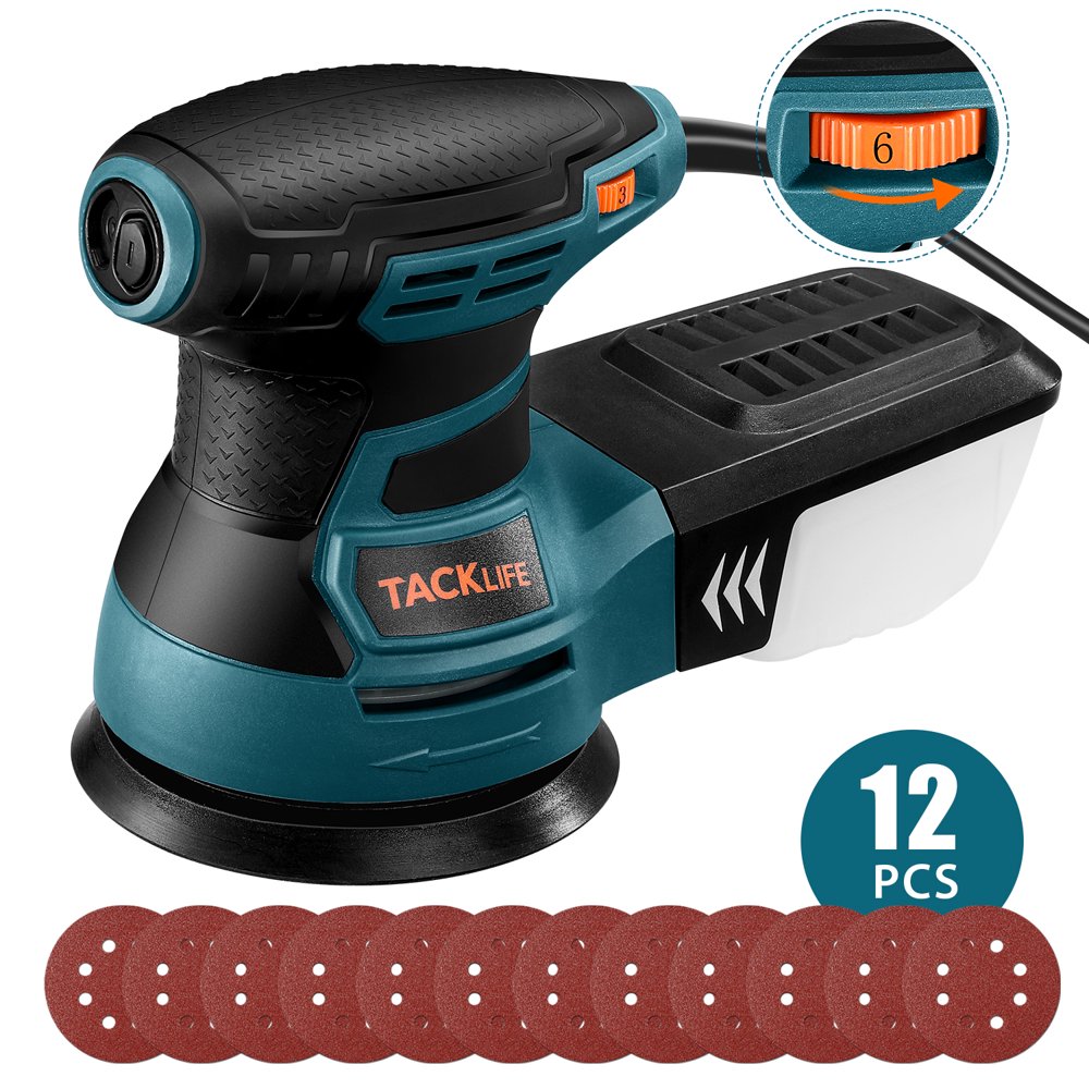 TACKLIFE 5inch Random Orbit Sander 600013,000 RPM with Dust