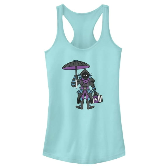 Junior's Fortnite Raven Float On Racerback Tank Top Cancun Medium