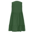 thumbnail image 5 of SMihono Womens Summer Short Sleeve Dresses V Neck Casual Solid Ruffle Tiered Layered Flowy A-Line Dress 2025 Beach Vacation Green S, 5 of 6