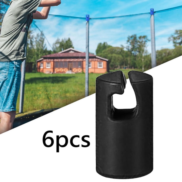 Tapas para postes de trampolín, tapa para varilla de carcasa de trampolín para el hogar, familia, niños Negro 6 piezas
