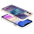 thumbnail image 2 of ELEHOLD for iPhone 11 6.1 inch Marble Case, Clear Electroplated Frame Soft TPU Anti-Scratch Wear-Resistant Wireless Charging Slim Fit Transparent Case for iPhone 11,Purple, 2 of 5