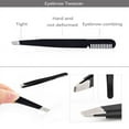 thumbnail image 6 of Eyebrow Tweezers Scissors and Razors Set - 3pcs Stainless Steel Eyebrow Trimmer Shaver Shaper and Angled & Spoolie Brows Brushes Eyebrow Grooming Kit for Women and Men - Black, 6 of 9