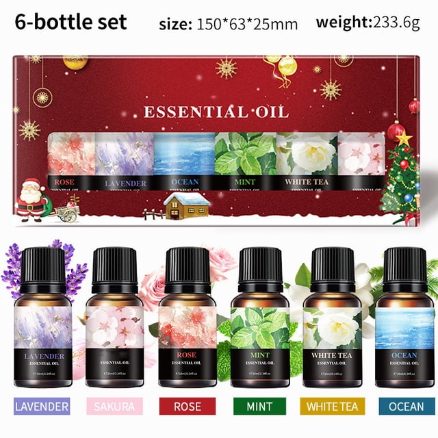 Aceite esencial soluble en agua, esencias de aromaterapia, set navideño, ambientador, esencias de aromaterapia, 60 ml de agua perfumada