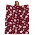 thumbnail image 2 of Pink Pumpkins Fall Fleece Throw Blanket for Couch, Autumn Thanksgiving Botanical Blush Pink Microfiber Flannel Blanket, Lightweight Soft Throw Blankets for Women, Girls, Adults, 50"x80", 2 of 8