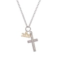 thumbnail image 2 of Delight Jewelry Gold-tone Horizontal Year 2028 I Have Plans for You Engraved Cross Zoey Necklace, 28", 2 of 4