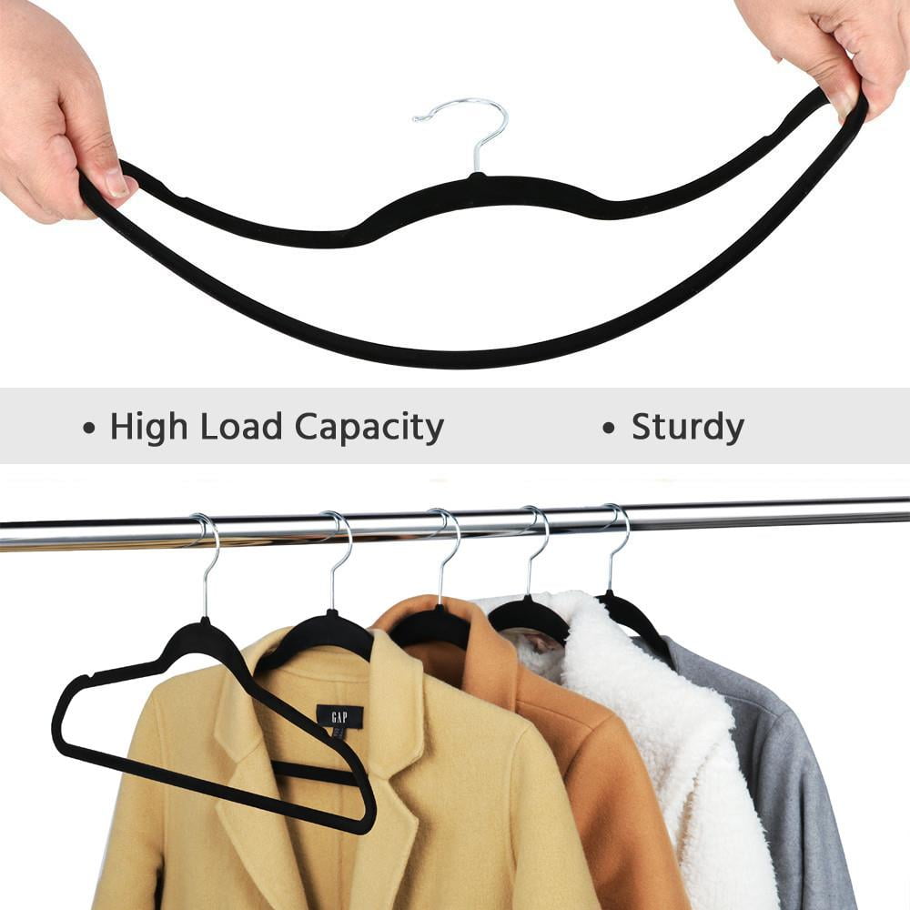 Dropship Non Slip Velvet Clothing Hangers, 100 Pack, Black to Sell