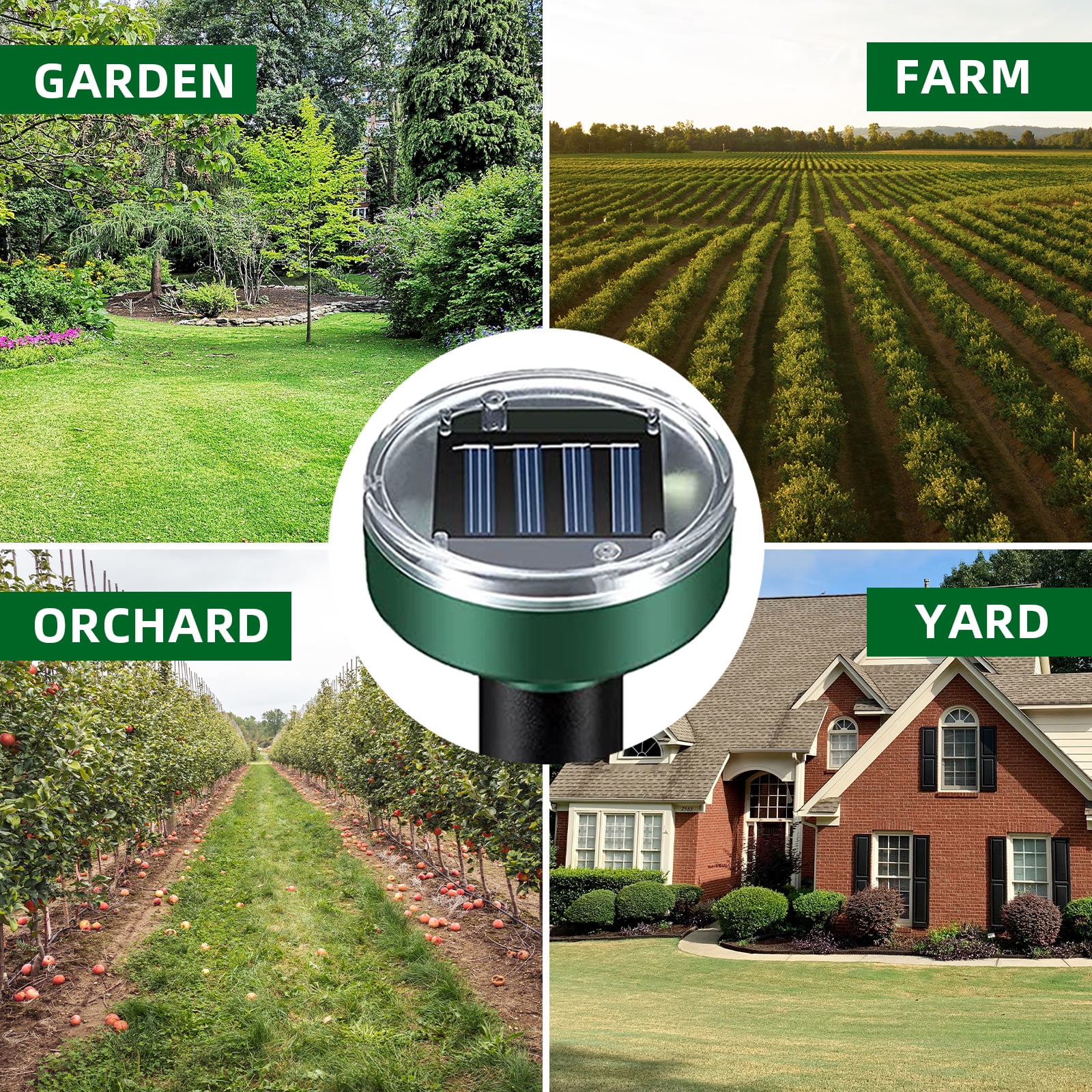 JLLOM 8Pcs Solar Mole Repellent Space Ultrasonic Solar Mole Fright, Mole Control, Vole Fright Mole Repellent, Pest Control with IP65 for The Garden