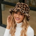 thumbnail image 5 of qolati Winter Faux Fur Bucket Hat Women Fashion Printed Warm Beanie Hats Outdoor Fisherman Cap Plush Sherpa Bucket Hat, 5 of 7
