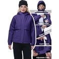 thumbnail image 4 of Pdbokew Women's Winter Coats Waterproof Snow Ski Jacket Warm Fleece Purple XL, 4 of 9