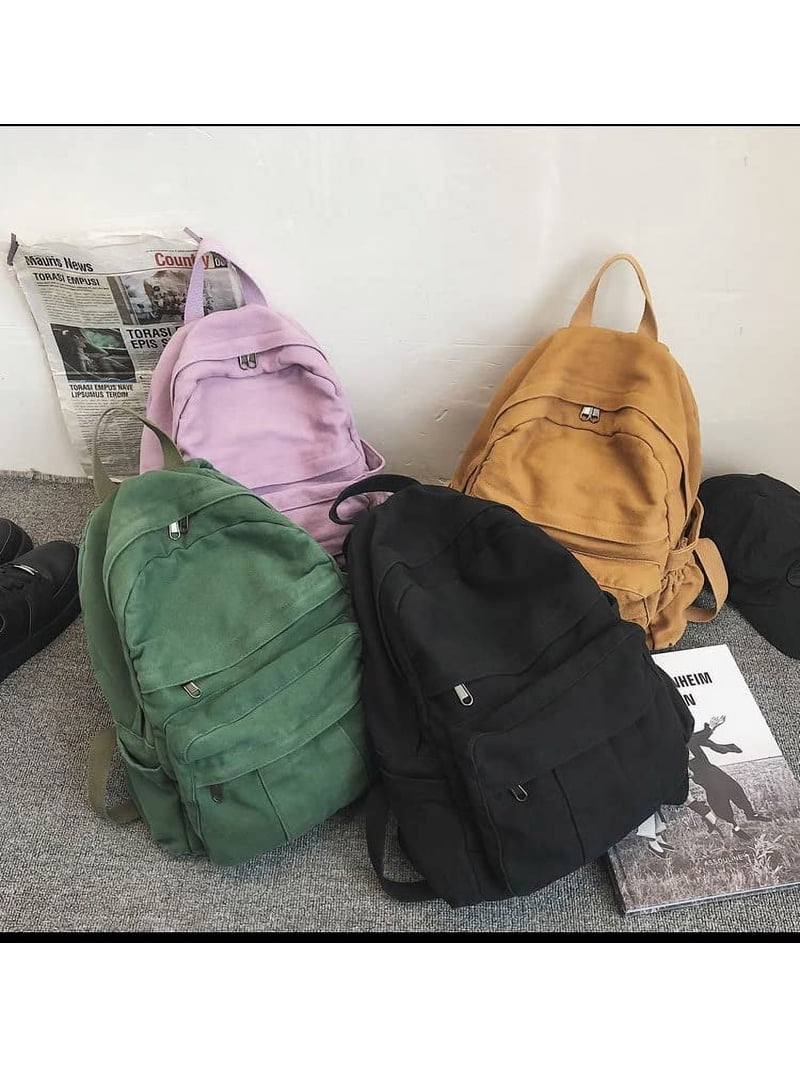 Mini Boho Canvas Backpack Vintage College School Backpack Women