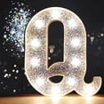 thumbnail image 1 of Letra Q de Marquee LED Pooqla, Luz Plateada a Pilas, 1 of 7