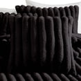 thumbnail image 4 of Benjara Sieno 4pc King Comforter Set- Shams- Black Faux Fur- Micro Mink Back, 4 of 8