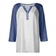 thumbnail image 5 of Fiudx Tops para Mujer Blusas Estampadas con Bloques de Color Informales para Mujer, Top con Cuello En V y Botones, Manga 3/4, Hombro a Manga, 5 of 5