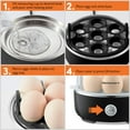 thumbnail image 4 of Elite Gourmet EGC115B Easy Egg Cooker Electric 7-Egg Capacity, Soft, Medium, Hard-Boiled Egg Cooker with Auto Shut-Off, Measuring Cup Included, BPA Free, Classic Black, 4 of 6