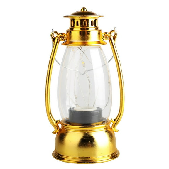 JUNTEX Vintage Hurricane Lantern Battery Operated Hanging Candle Light Retro Antique LED Oil Lamp for Christmas Decoration