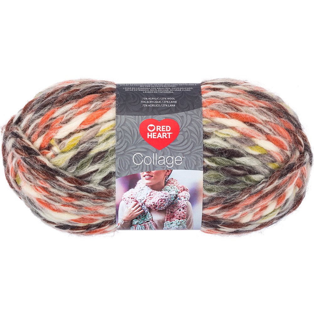 Red Heart Collage Jumbo Wool Blend Acrylic Potpourri Yarn, 55 yd