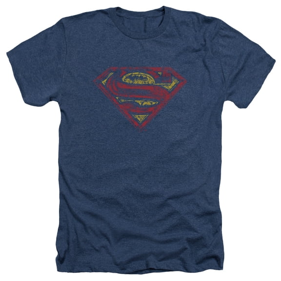 Superman - S Shield Rough - Heather Short Sleeve Shirt - Small