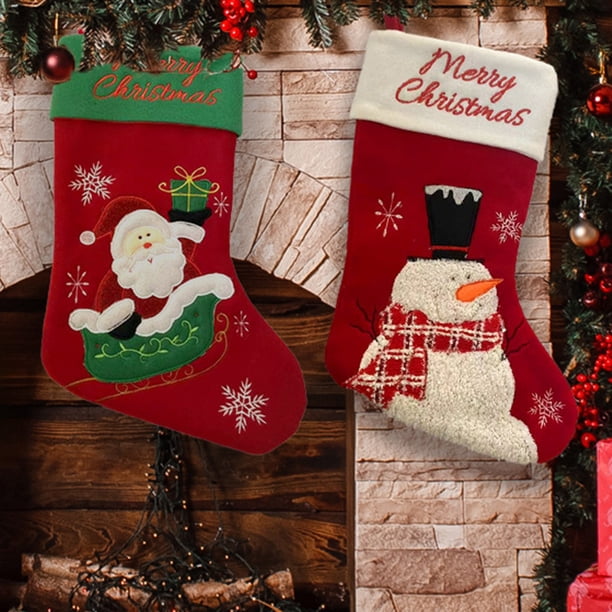 Xihbxyly Ofertas de Exceso de Existencias En Outlets de Prime Bolsa de Regalo Media Navideñas Dibujos Animados, Muñeco de Navidad, Patrón de Anciano, Decoración Navideña, Regalos Colgantes