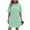 A-Mint Green, variant on 2026 Summer Dress for Women Plus Size Fashion Casual Solid Short Sleeve Round Neck Bandage Mini Dress with Pockets