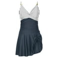 thumbnail image 5 of UTSJKR Womens One Piece Swimdress Backless Criss Cross Swimsuits V Neck Tummy Control High Waisted Slimming Swimwear White L, 5 of 7