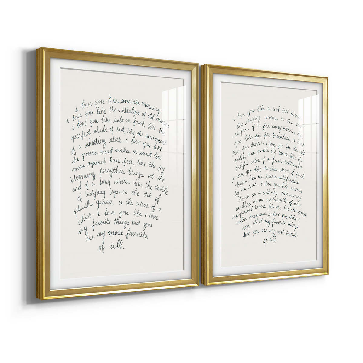 Wexford Home Letter to a Lover I Premium Framed Print, 30.5" x 42.5" - Ready to Hang, Gold (Set of 2)