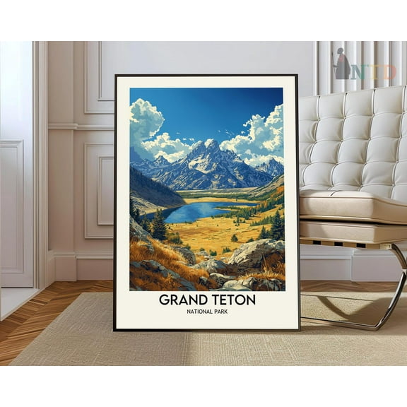 Grand Teton National Park Print, Grand Teton National Park Photo Poster, Grand Teton Travel Wall Art, Grand Teton Map Print, Wyoming, Usa Wall Art, Modern Wall Decor, 8x12 UNFRAMED