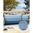 thumbnail image 2 of Outdoor Pillow Covers Throws Farm Rustic Blue Gradient Wood Grain,Waterproof Pillow Cases Pack of 2 Abstract Minimalist Stripes,Durable Cushion Cover Pillowcase for Patio Balcony Couch Garden, 2 of 7