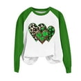 thumbnail image 5 of Womens St Patricks Day Tops Four Leaf Clover Shirt Green Long Sleeve Sweatshirt Crewneck Cute Pullover Tops St Patricks Day Shirts for Women, 5 of 5