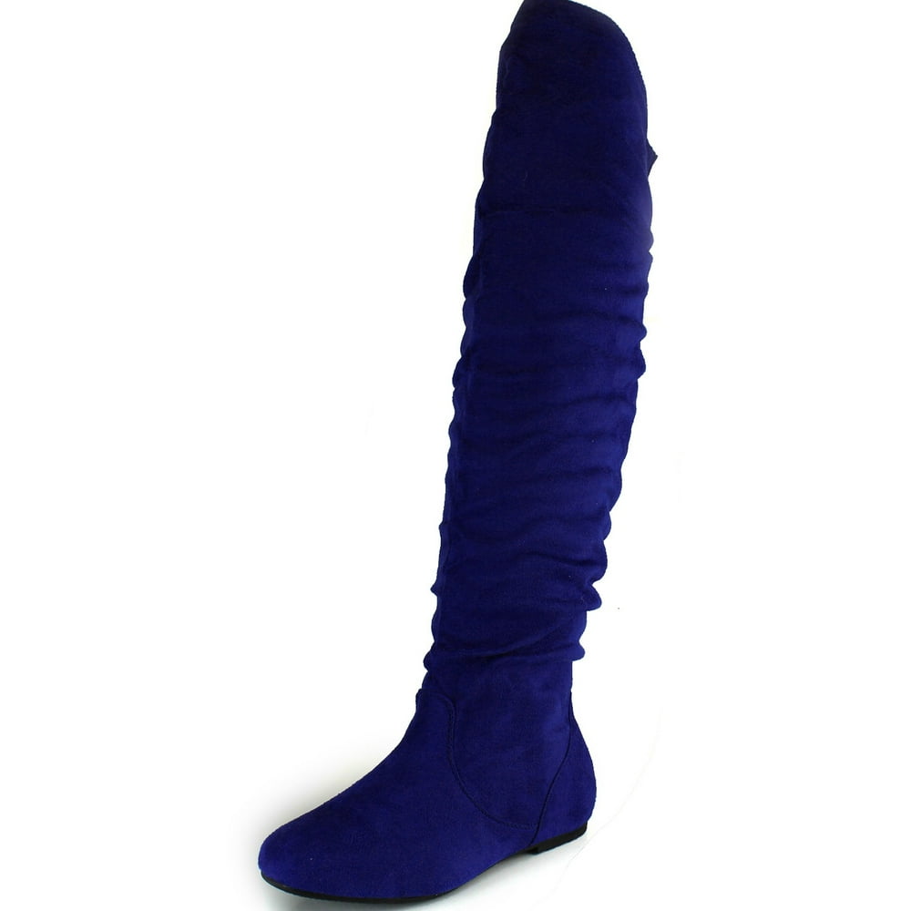 royal blue over the knee boots