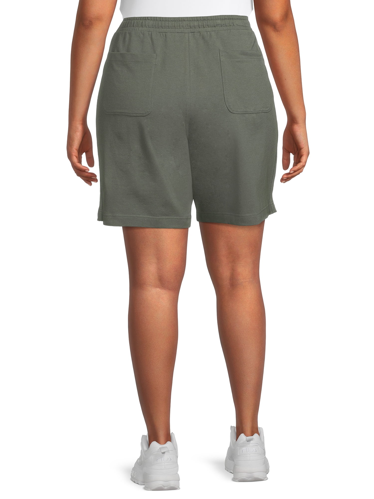 Terra & Sky Women's Plus Size Knit Bermuda Shorts