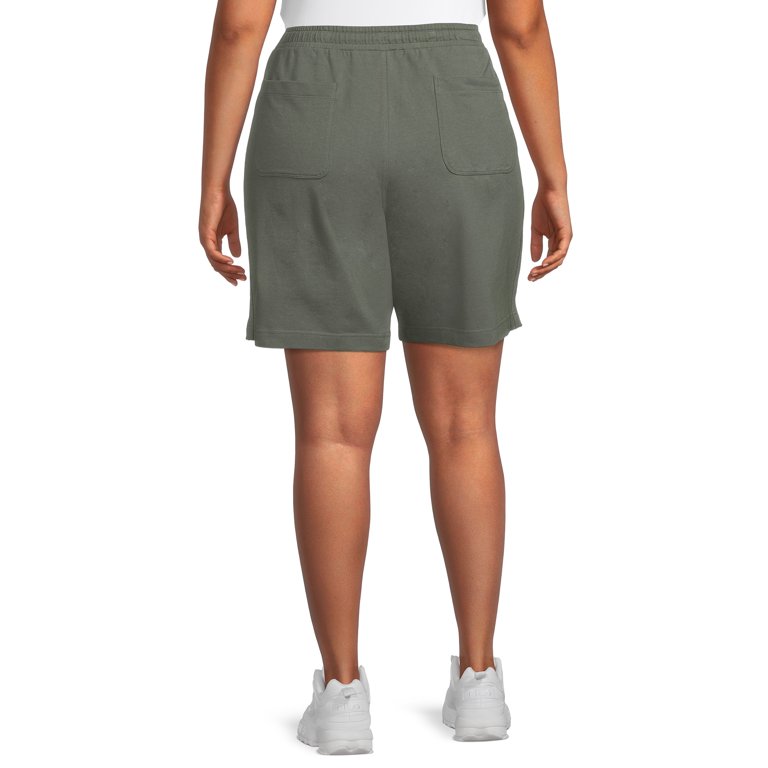 Terra & Sky Women's Plus Size Knit Bermuda Shorts 