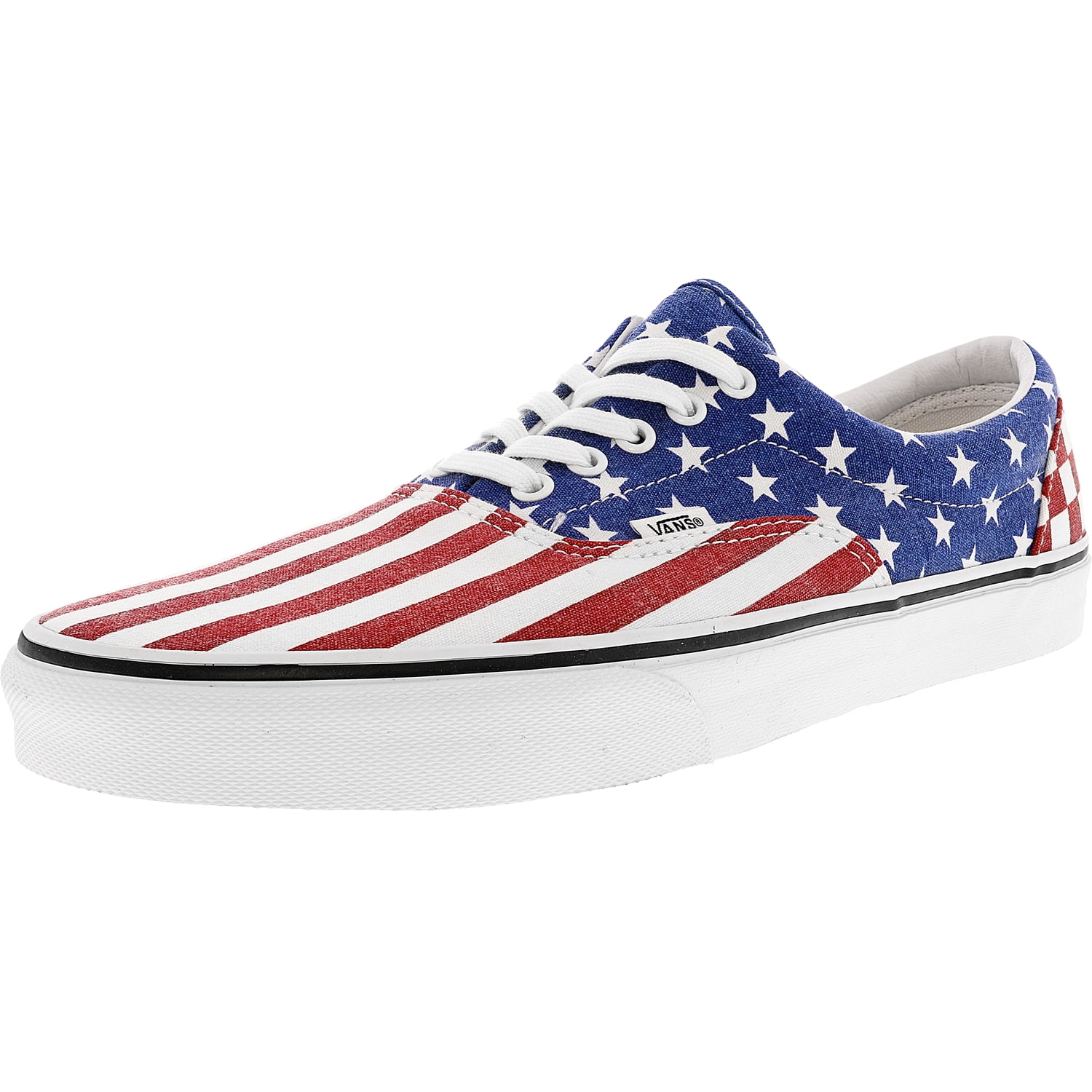 red white and blue vans