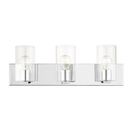 

3 Light Bathroom Light in Contemporary Style 23.5 inches Wide By 7.75 inches High-Polished Chrome Finish Bailey Street Home 218-Bel-4188869