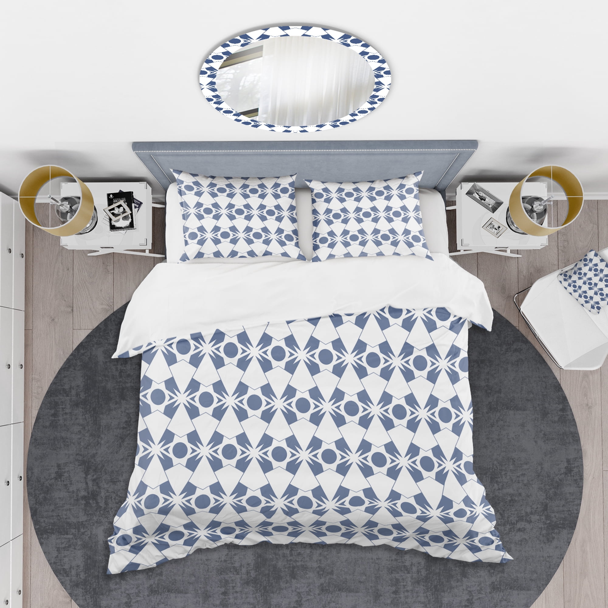 Designart 'Abstract Retro Geometrical Design I ' Mid-Century Modern Duvet Cover Set