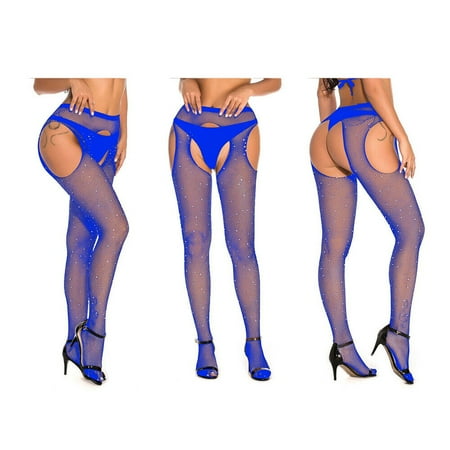 

Womans Sexy Crystal Rhinestone Fishnet Stocking Suspender Tights Pantyhose Gift