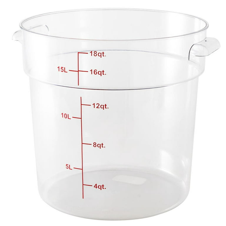 Met Lux 8 qt Round Clear Plastic Food Storage Container - with Red