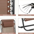 thumbnail image 2 of VTOY  Zero Gravity Chair Outdoor Lounge Chairs Adjustable Mesh Reclining Chair for Pool Beach Camping Lounge Chair with Pillows and Cup Tray-Brown, 2 of 7