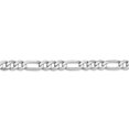thumbnail image 3 of Auriga Fine Jewelry 14K White Gold 5.5mm Flat Figaro Chain Bracelet 8 inch for Women, 3 of 6