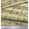 thumbnail image 2 of Soimoi Beige Heavy Canvas Fabric Notes Musical Instrument Print Fabric by Yard 58 Inch Wide, 2 of 3