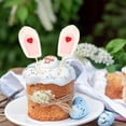 thumbnail image 6 of SEWCHICS Cartoon Cake Topper Bunny Ear Plush White for Homemade Baking Decor 2Pcs 13.6x2.8in, 6 of 8