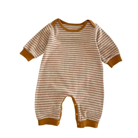 

kakina CMSX Baby Girl Boy Romper Newborn Infant Clothes Summer Short Sleeve Round Neck Striped Jumpsuit Playsuit Bodysuit