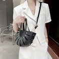 thumbnail image 3 of Bolso cruzado de paja tejido a para mujer, bolso de hombro para pya, bolso tejido a Negro Colcomx bolso de paja, 3 of 8