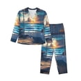 thumbnail image 1 of Fotbe Ocean View Bedroom Conjunto de Pijama de Manga Larga para Mujer con Estampado, Ropa de Dormir de 2 Piezas, Conjunto de Casa Suave y Cómodo con Bolsillos-Small, 1 of 7