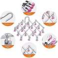 thumbnail image 4 of Acier Inoxydable Rouge(rouge, 18-pinces) Etendoir,schoirs Pliables Cintre,suspension Schage Rack,coupe-vent,18 Pinces Pour Sous-vtements Chaussettes, 4 of 5