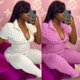 thumbnail image 3 of Mono sexy de una pieza rosa, elegante traje de lujo, ropa ajustada para verano y primavera 2023, mono de club para mujer, mono de juego, 3 of 4
