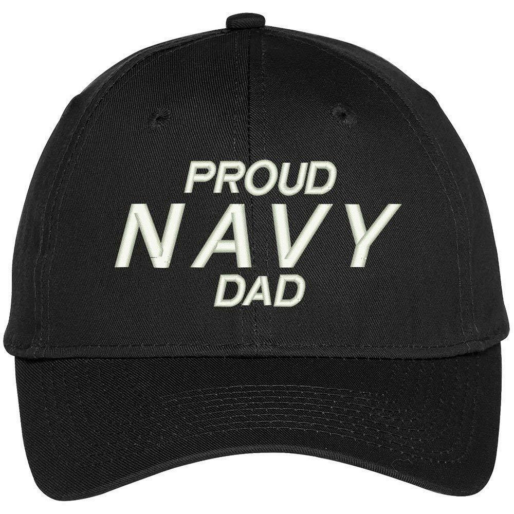 Trendy Apparel Shop Proud Navy Dad Embroidered Patriotic Baseball Cap