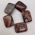 thumbnail image 5 of Red Devil Jasper Rectangle Pendant Bead 8 inch Strand | 40x30x10mm | 5 Beads |, 5 of 8