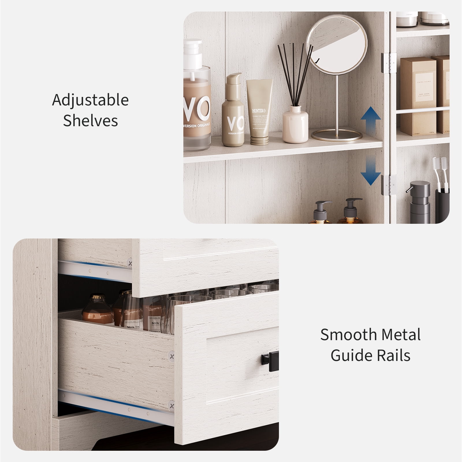 72" Tall Kitchen Pantry Cabinet with 3 Drawers&2 Barn Doors, Farmhouse  Storage Cabinet with Adjustable Shelves for Kitchen, Dining Room and Living Room